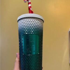 NEW Starbucks Tumbler Disneyland Christmas Studded Cold Cup Candy Cane 24 oz